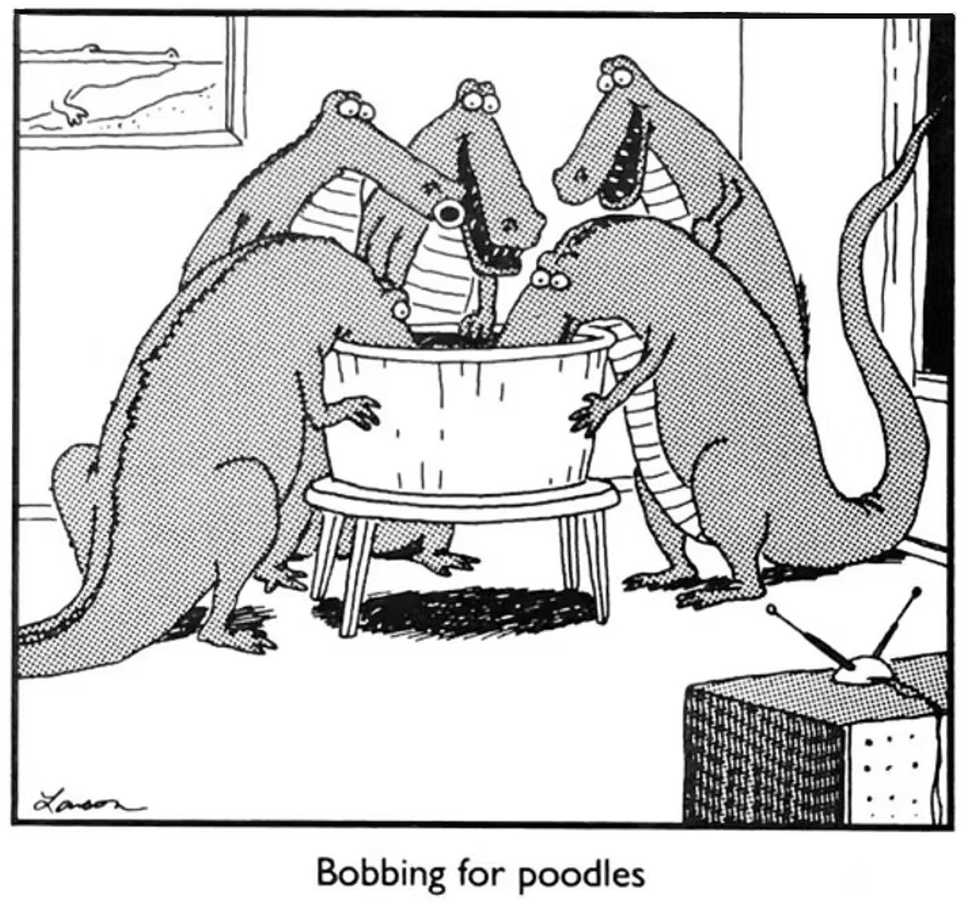 the far side bobbing for poodles controversial comics