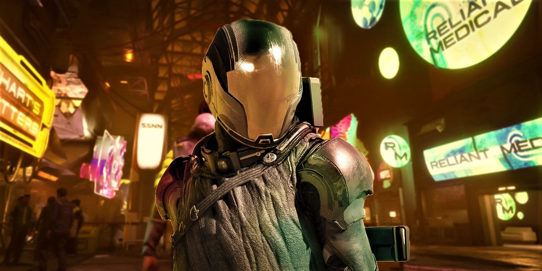 The Hunter pictured in Neon's Core district.