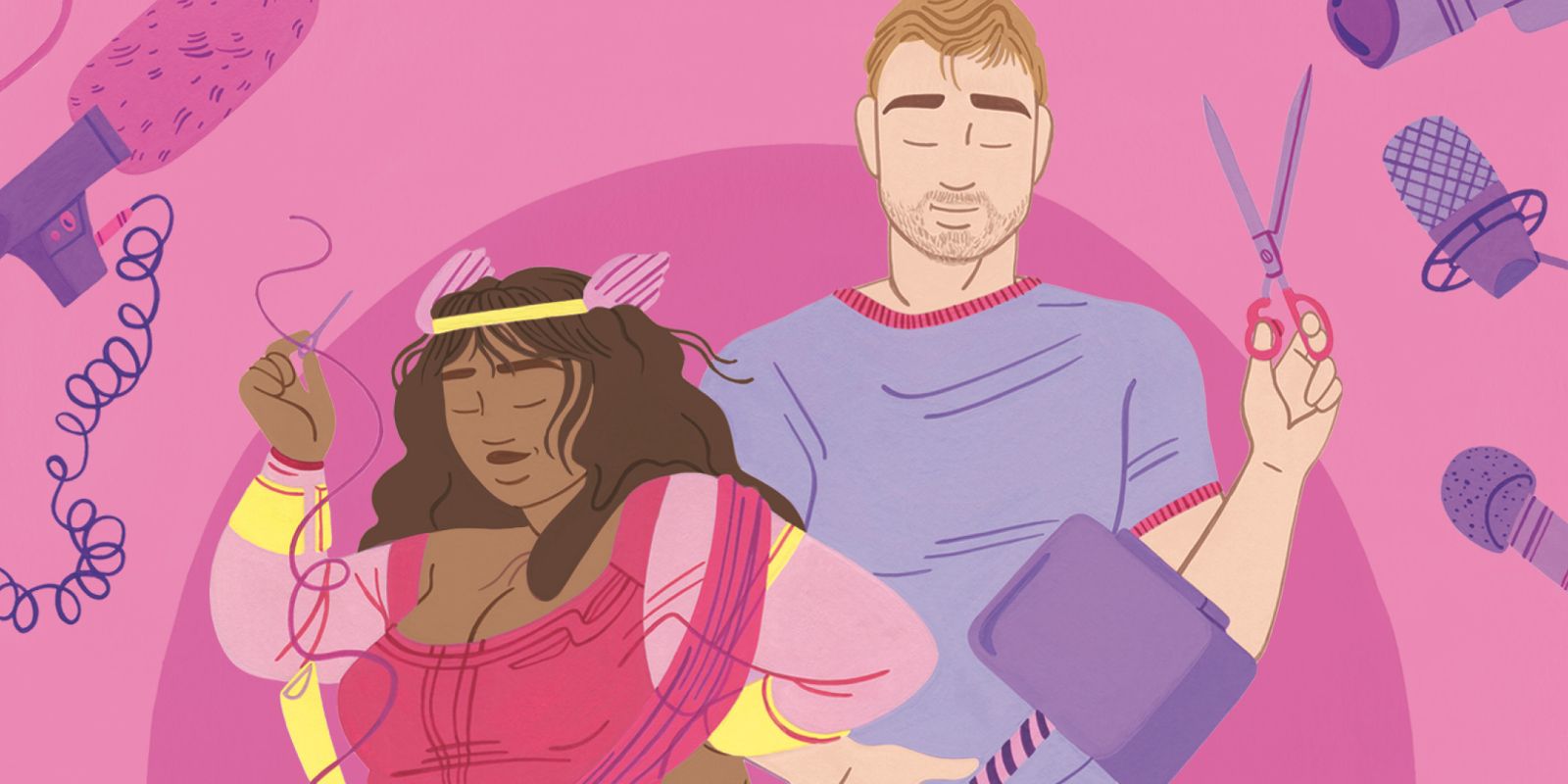 The Love Con’s cover shows Kenya in cosplay next to Cam holding scissors.