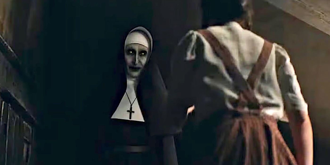 The Nun stares at Sophie in The Nun 2