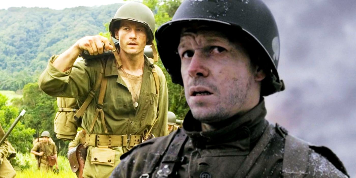 Custom image of James Badge Dale in The Pacific and Donnie Wahlberg in Band of Brothers.