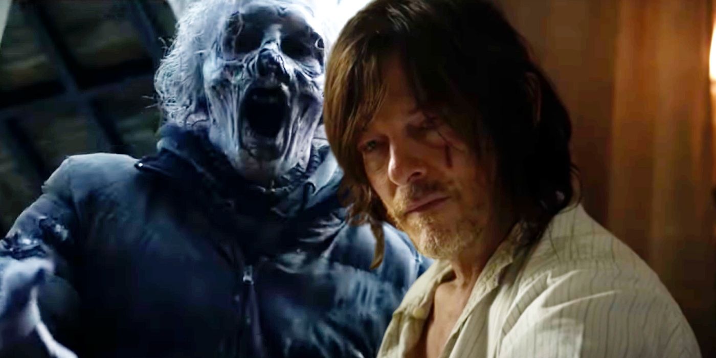 Custom image of Norman Reedus and a walker in The Walking Dead: Daryl Dixon.