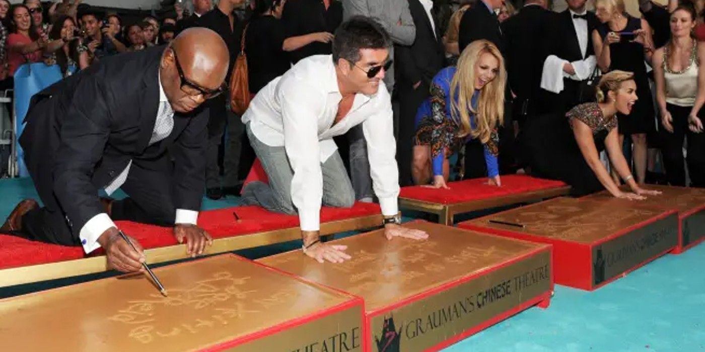 The X Factor Grauman’s Chinese Theater L.A. Reid, Simon Cowell, Britney Spears, Demi Lovato