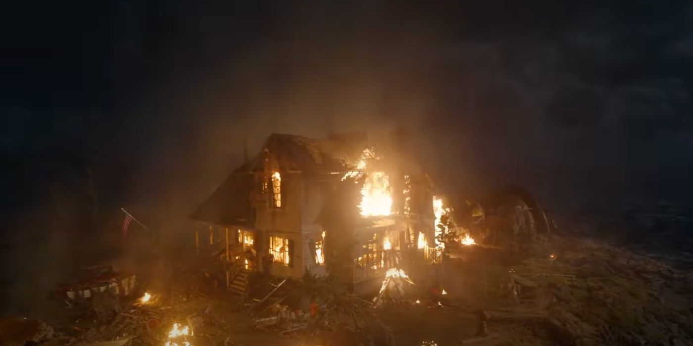 Thomas Curry’s house on fire in Aquaman 2
