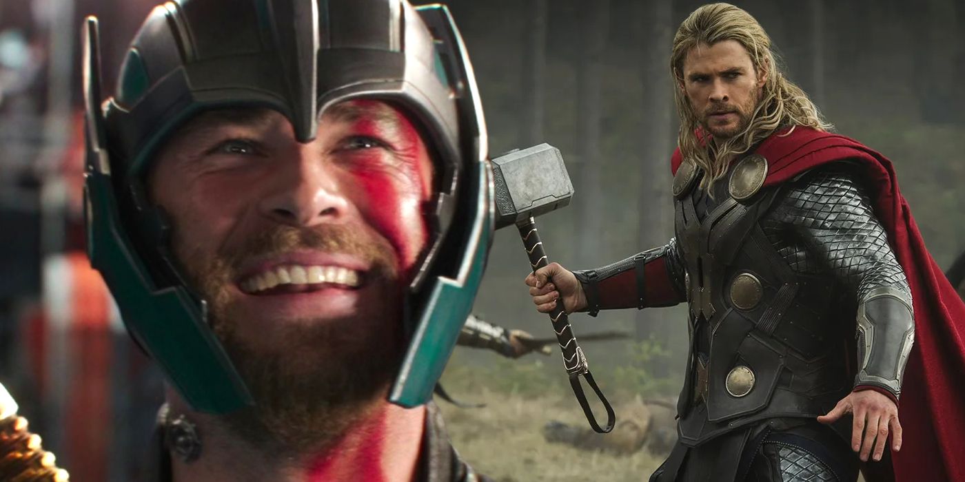 Chris Hemsworth as Thor in Thor: Ragnarok and Thor: The Dark World