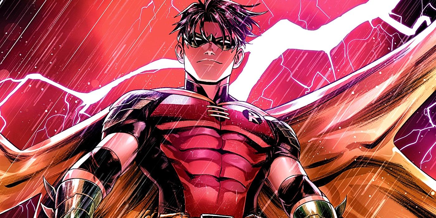 Tim Drake Robin with a Red Background