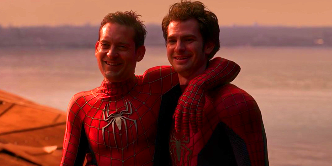 Tobey Maguire and Andrew Garfield as Peter Parker in Spider-Man No Way Home