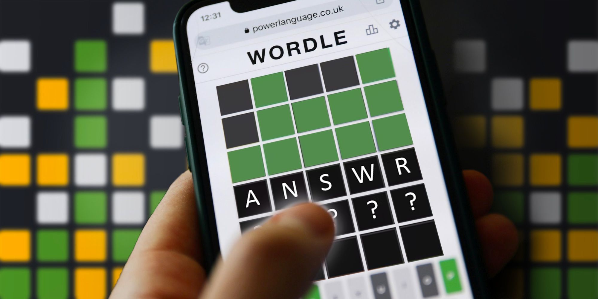 Réponse Wordle du jour avec une personne essayant de résoudre le puzzle sur son téléphone
