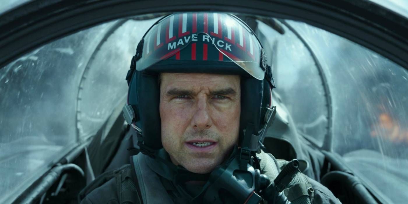 Tom Cruise Flying a Plane in Top Gun: Maverick