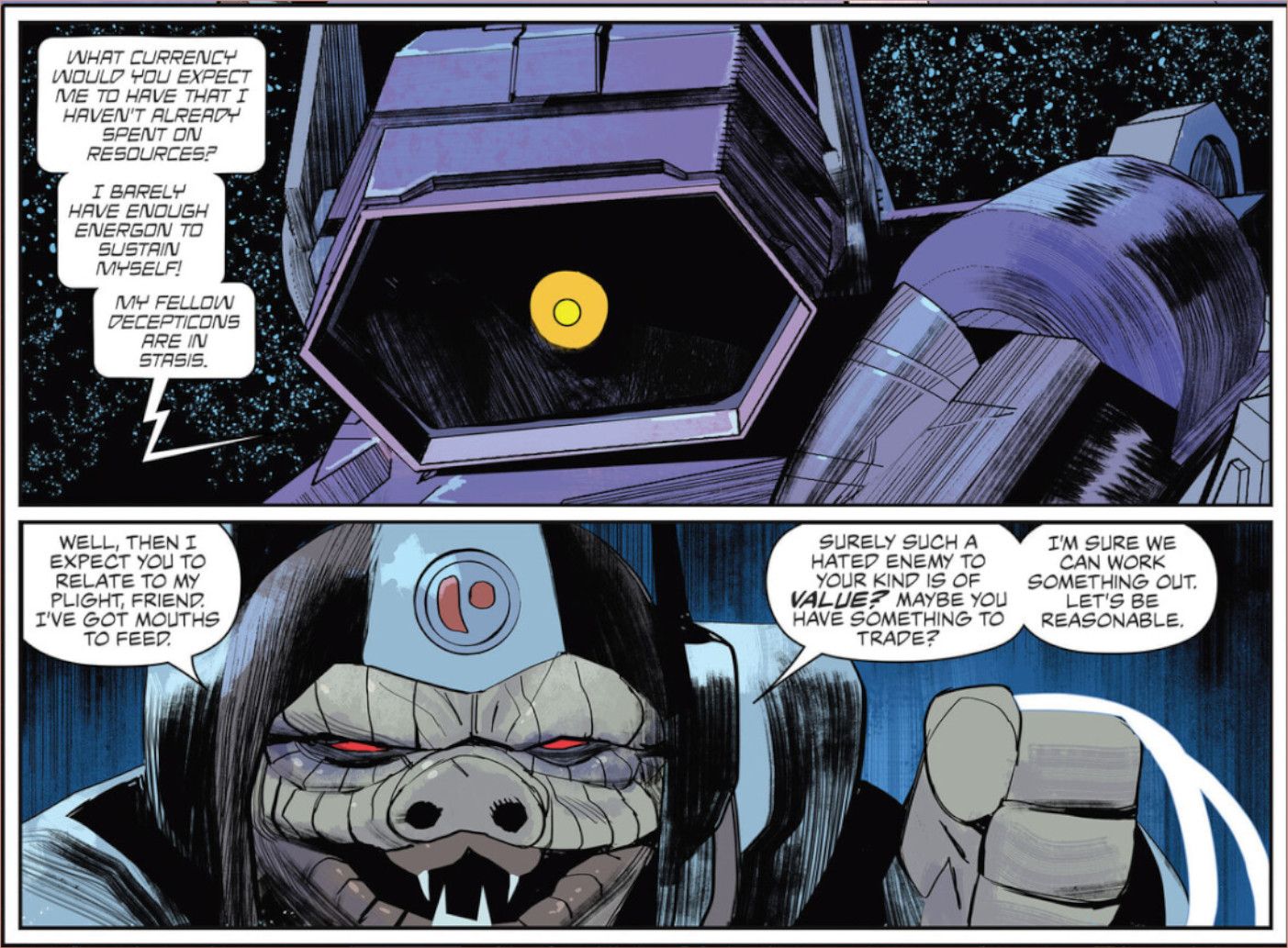 Transformers Shockwave is low on Energon