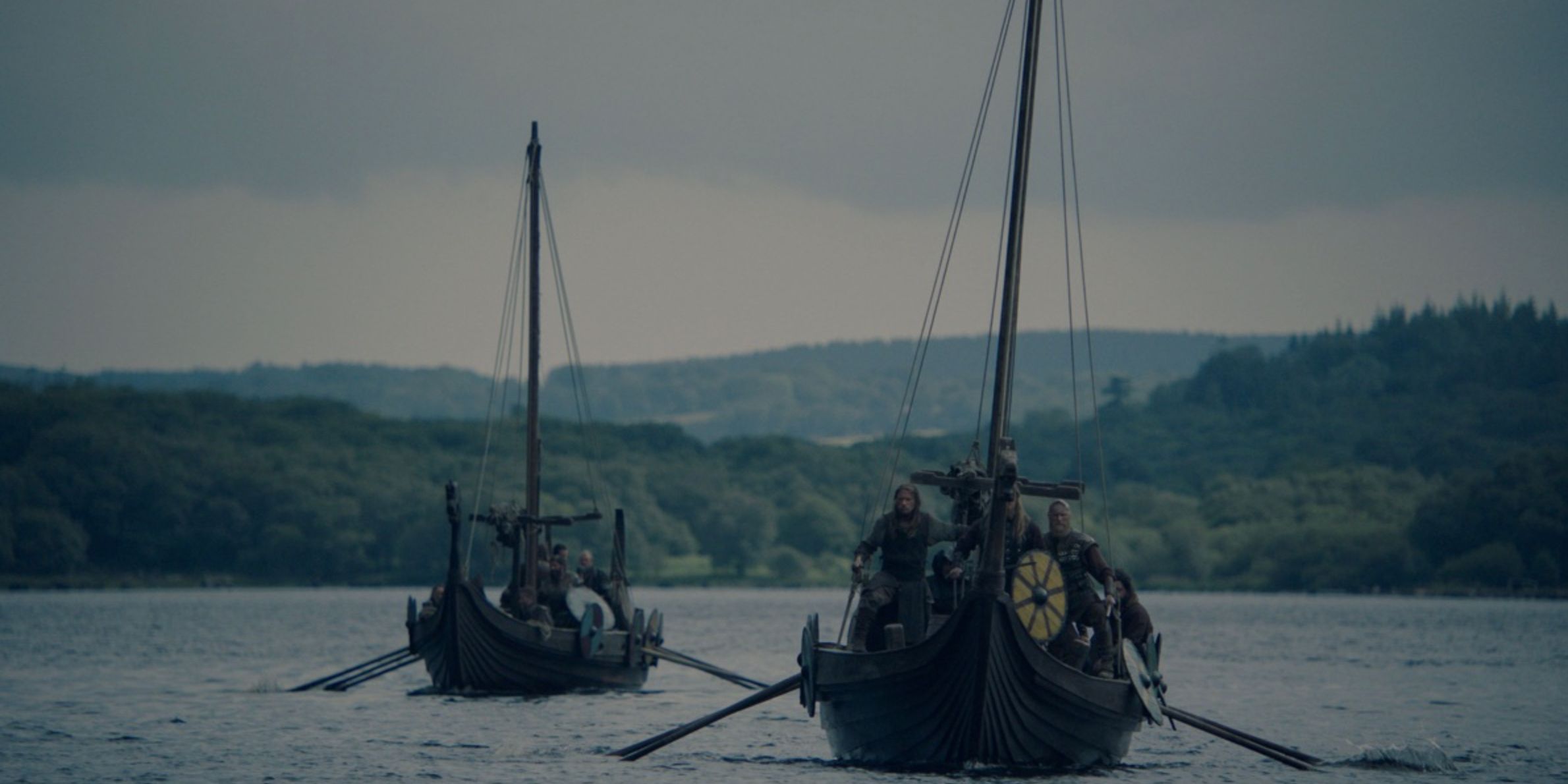 Two Viking ships on the water in The Last Journey Of The Vikings