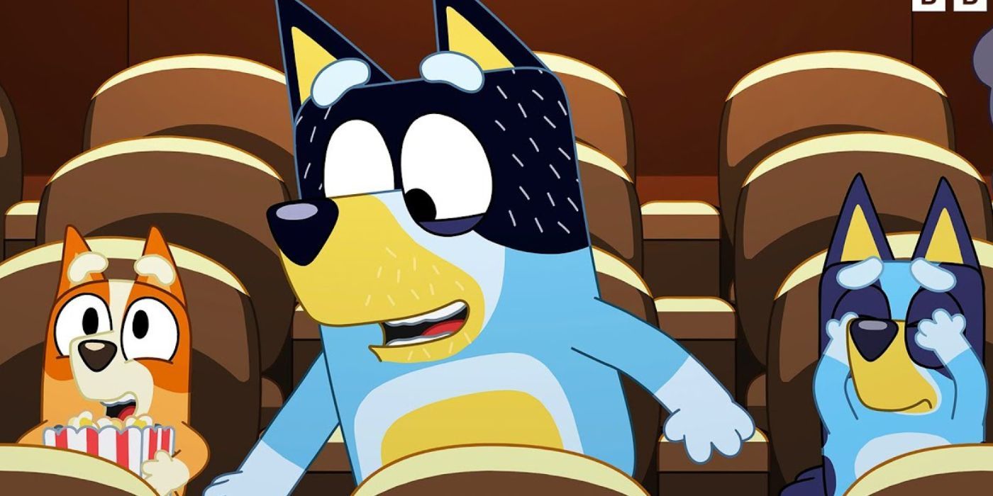 Bingo, Bandit and Bluey at the movies