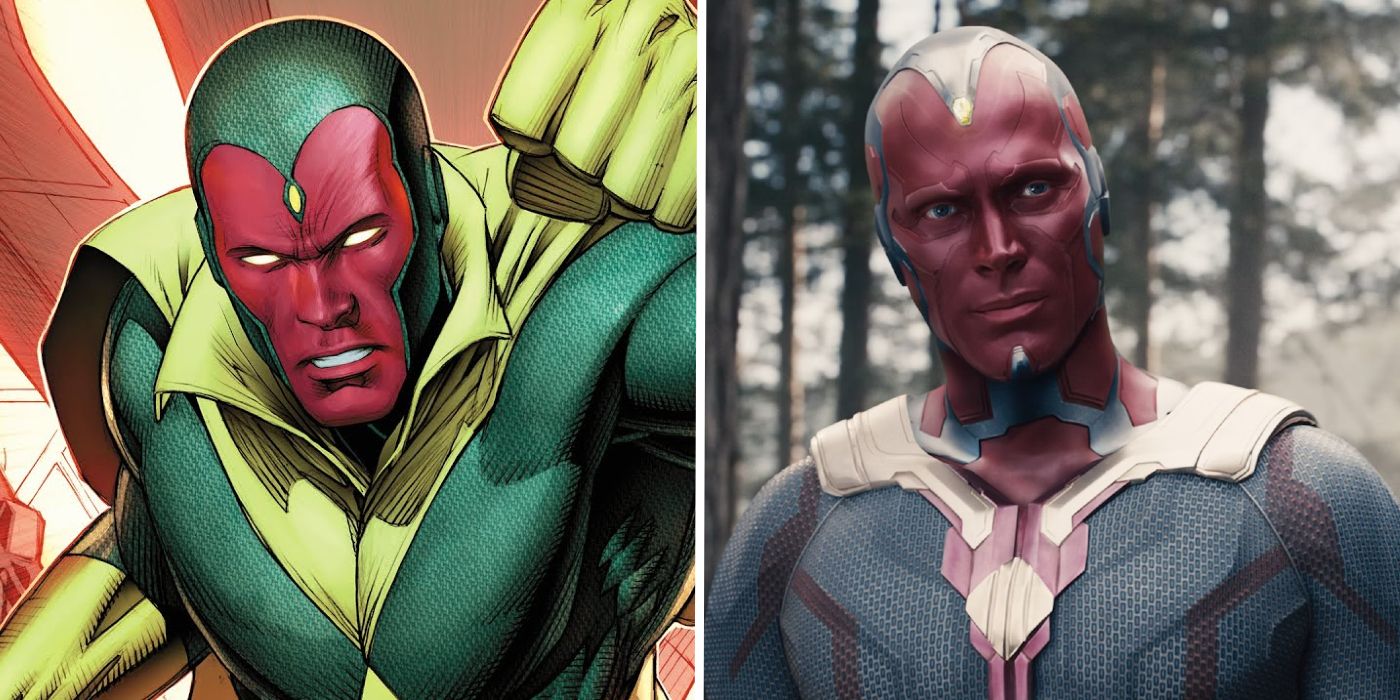 Vision in Marvel Comics and Paul Bettany as Vision in the MCU