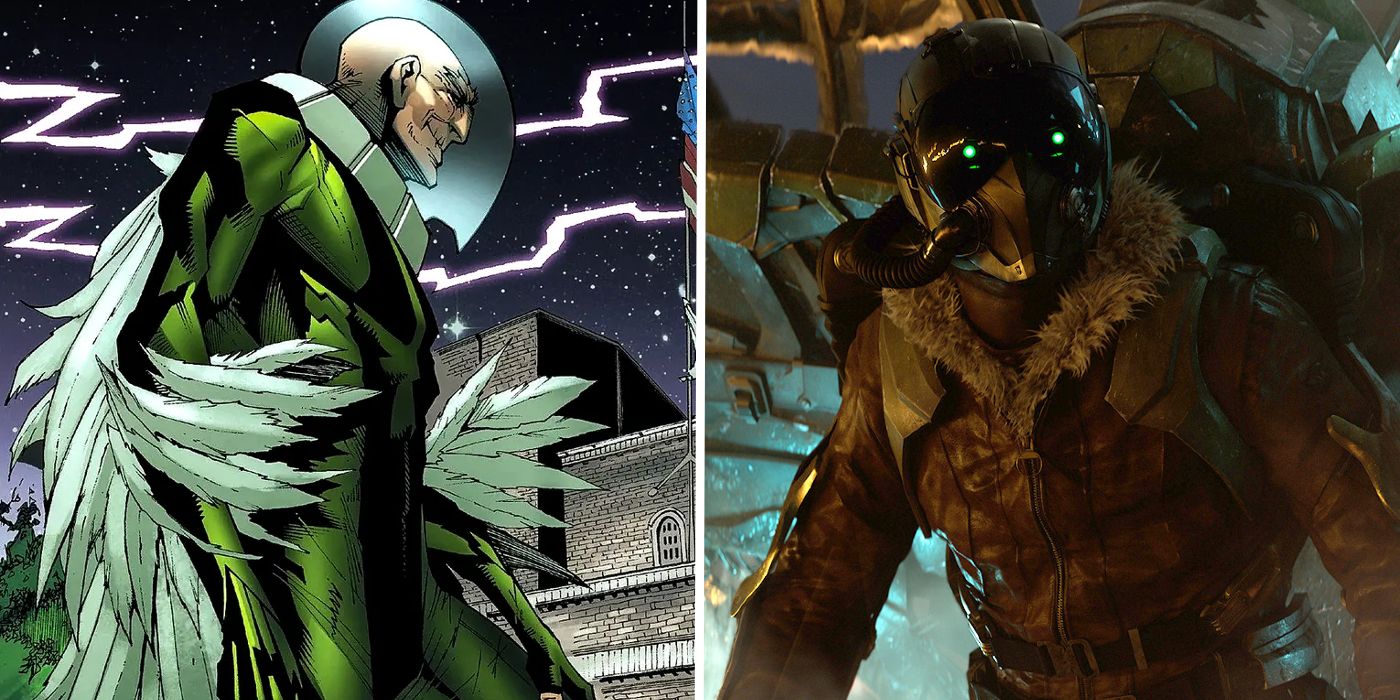 Vulture in Marvel Comics and Michael Keaton as Vulture in the MCU