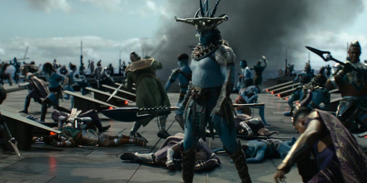 Wakanda Forever final battle between Wakandans and the Talokanil