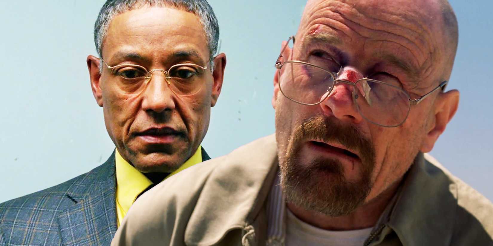 Giancarlo Esposito as Gus Fring and Bryan Cranston as Walter White in Breaking Bad