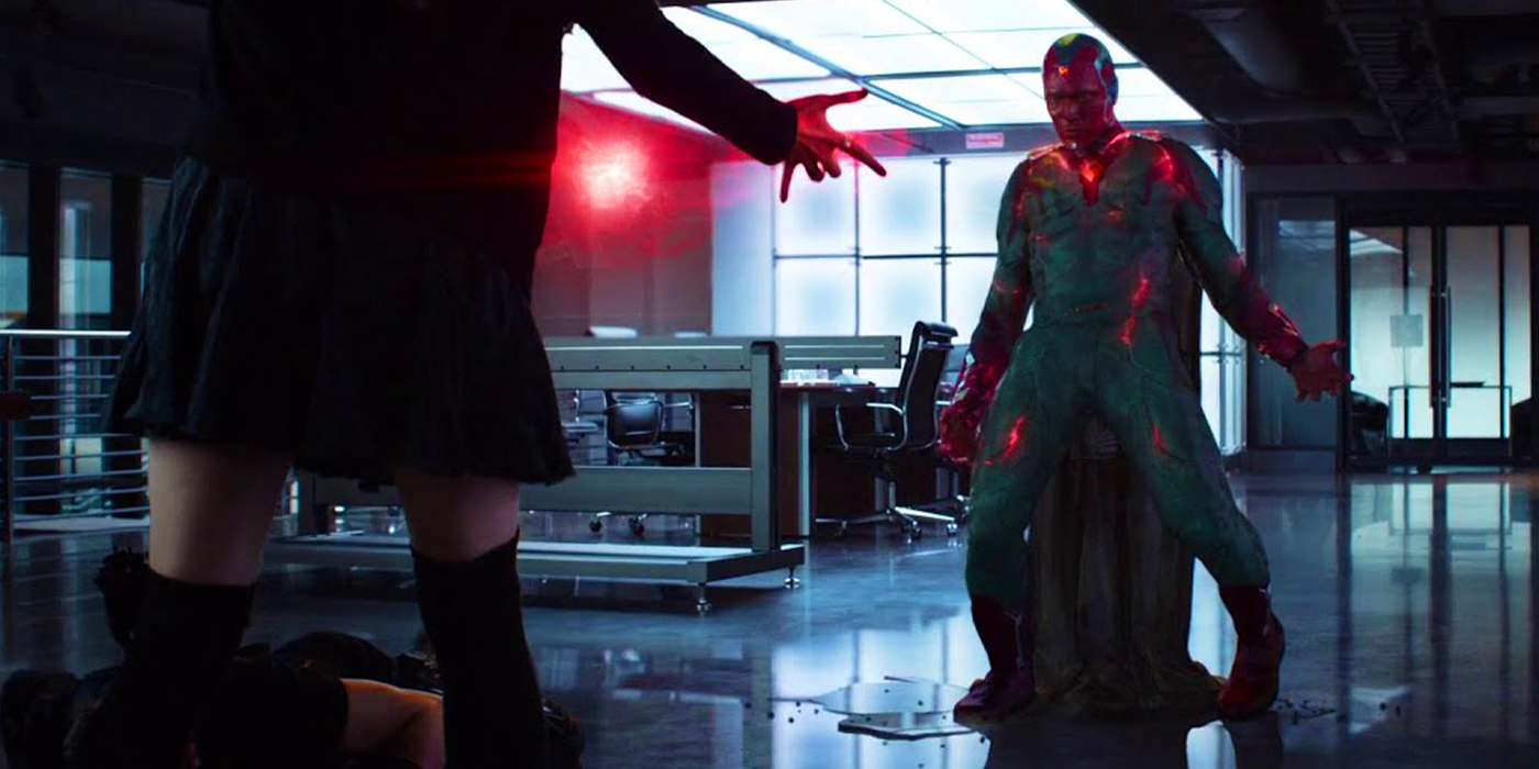 Wanda Maximoff overpowering Vision in Captain America Civil War