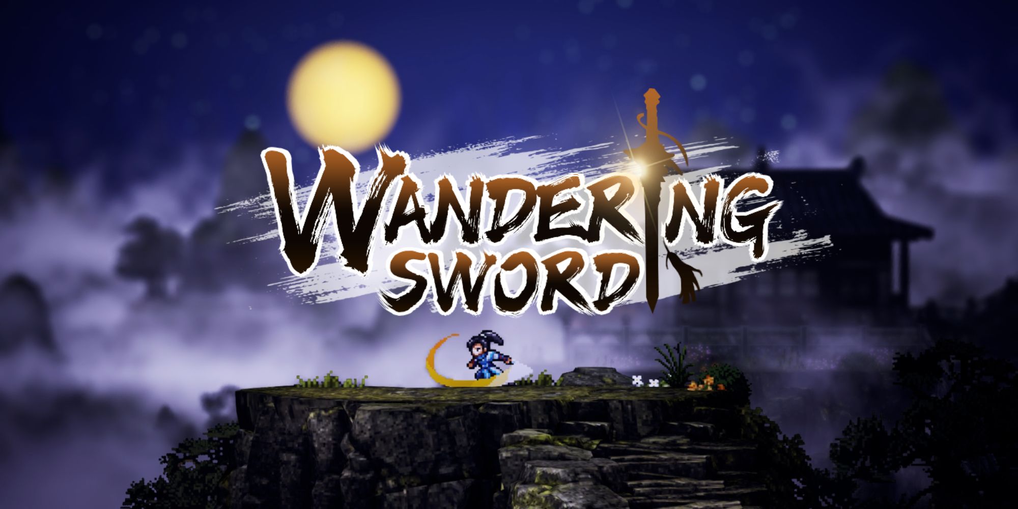 Wandering Sword Review yi training on mountain with game title