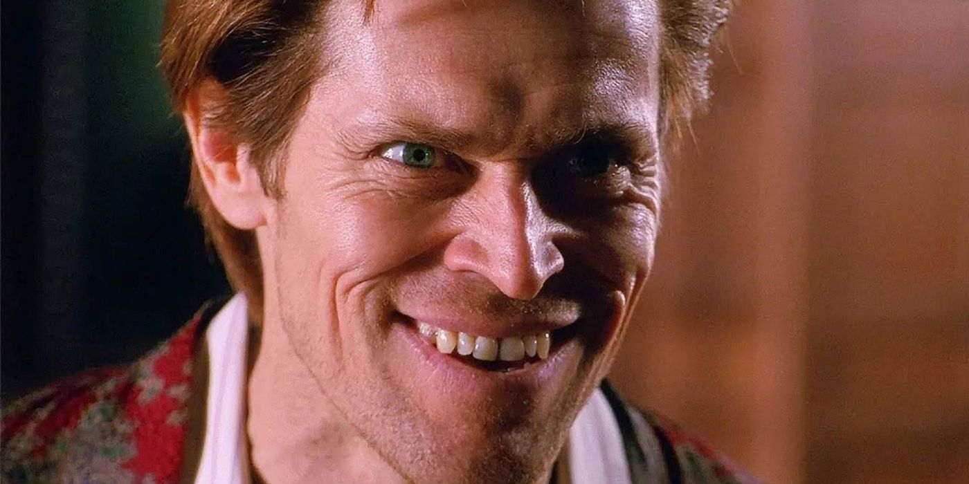 Willem Dafoe as Norman Osborn grinning Spider-Man (2002)
