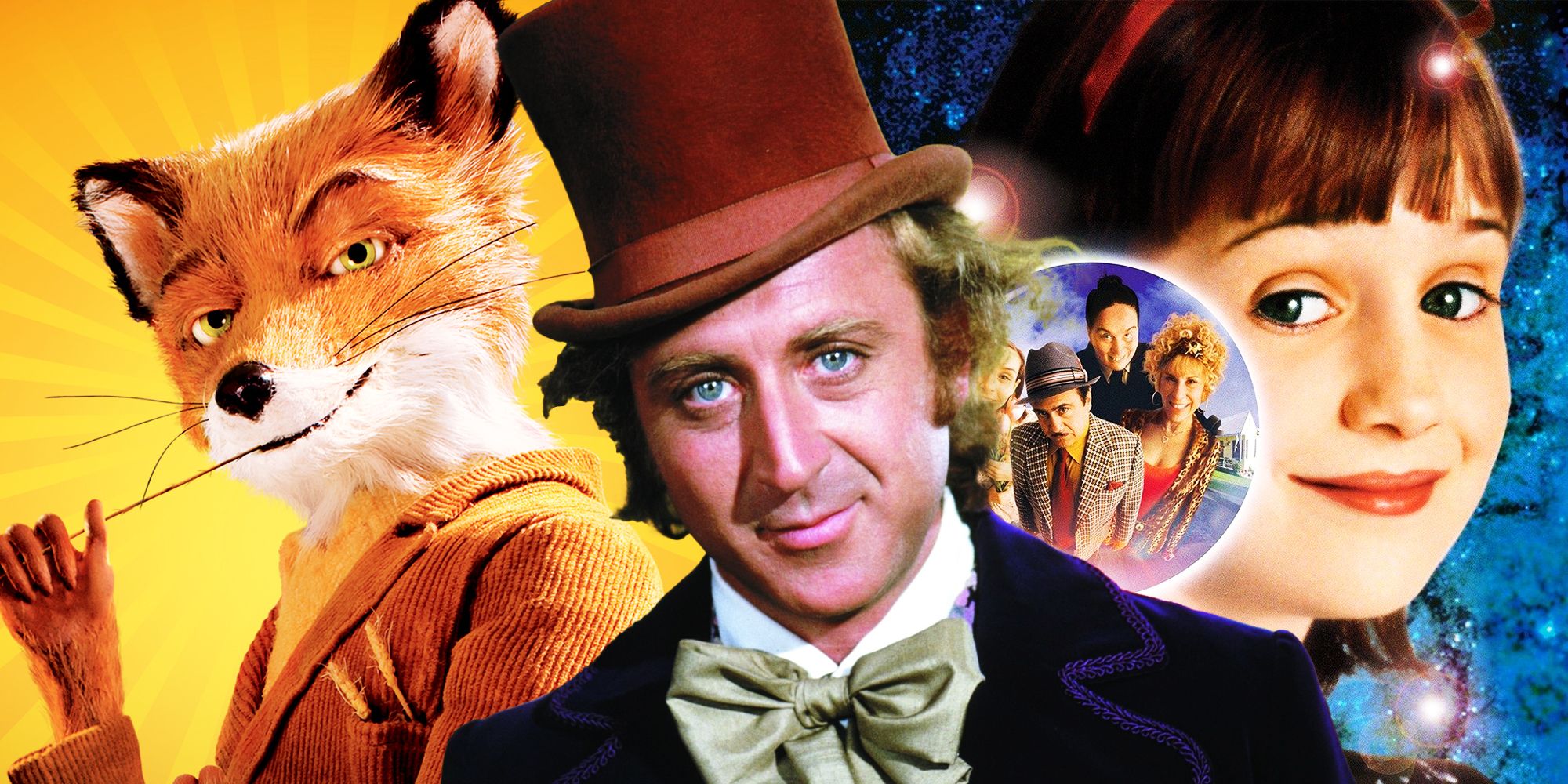 Willy Wonka, Fantastic Mr. Fox, and Matilda
