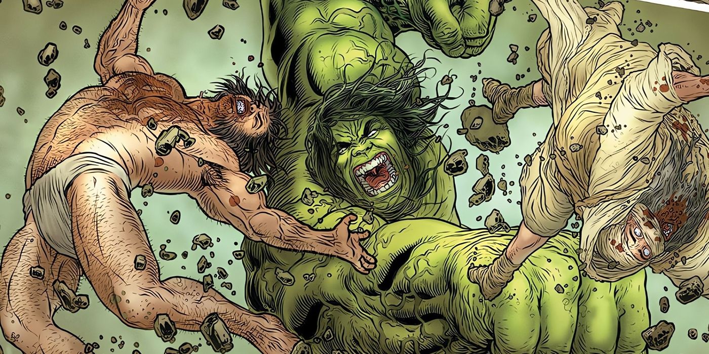 Wolverine clone vs Hulk fighting in Marvel Comics