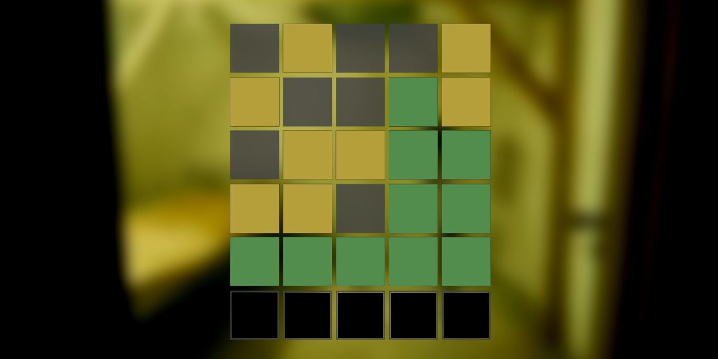 Wordle Grid with yellow background