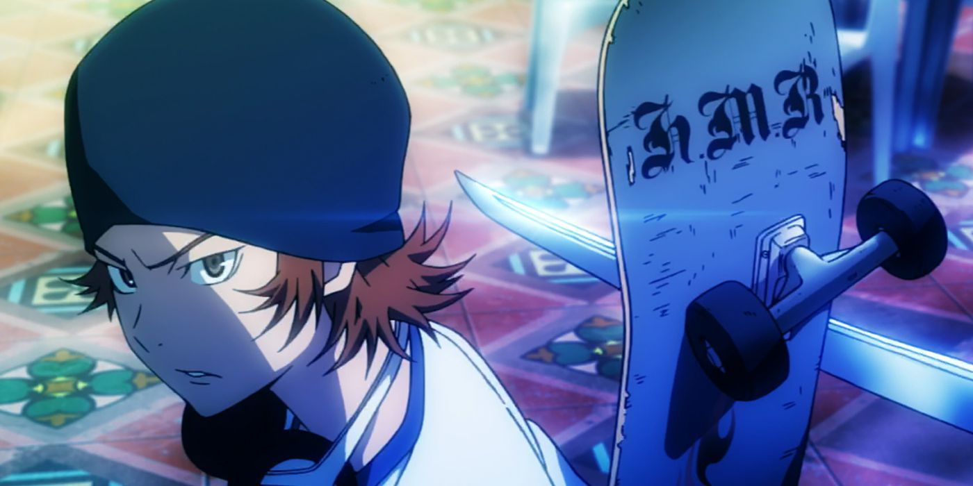 Yata-from-K-Project-defending-with-his-skateboard