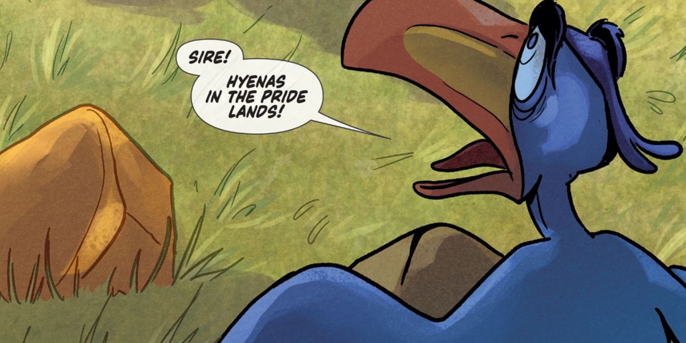 Zazu says hyenas are in the Pride Lands