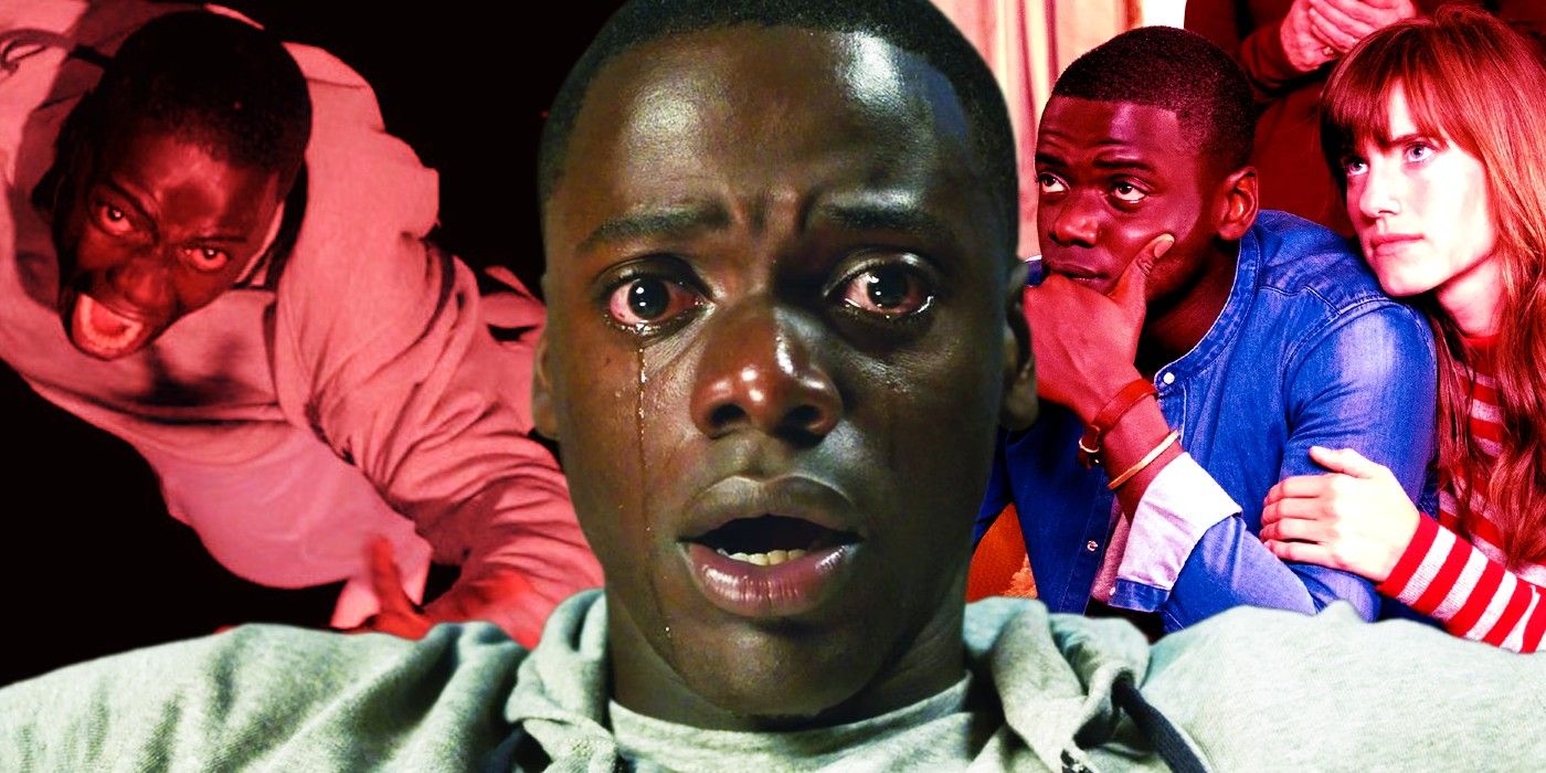 Custom image of the Sunken Place, Daniel Kaluuya, and Chris with Rose in Get Out