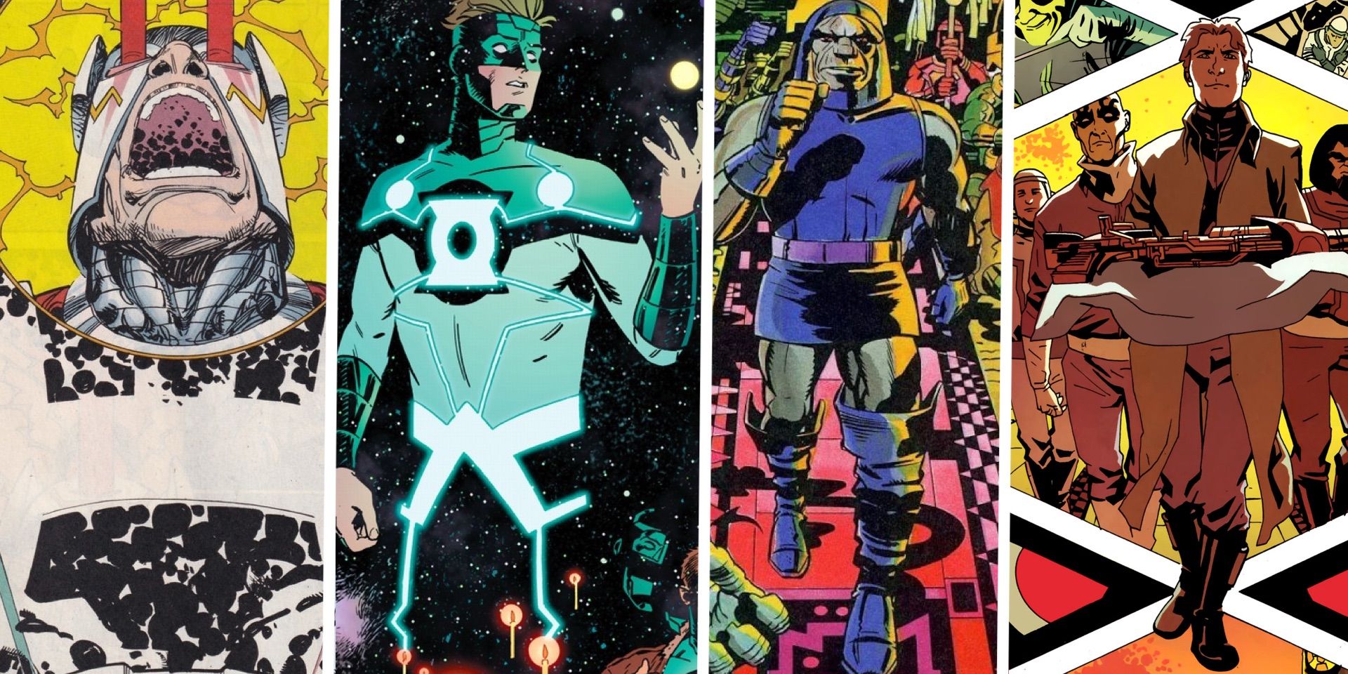 Orion, Green Lantern Hal Jordan, Darkseid, and Lex Luthor