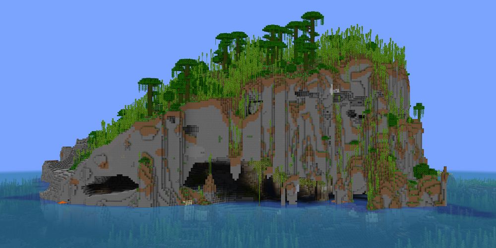 10-junglecliffsisland_orig (1) The best island seeds in Minecraft offer an exciting new way to start your survival game.