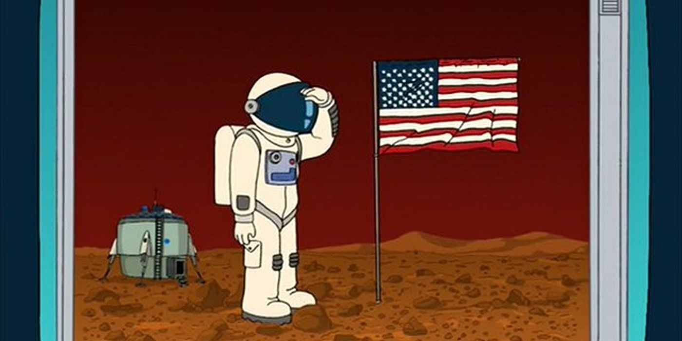 Philip J. Fry II on Mars in Futurama
