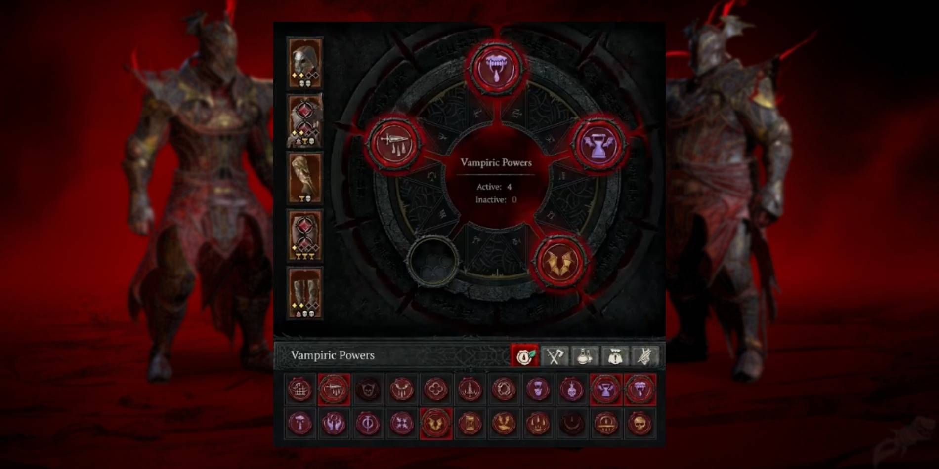 Diablo 4 Season 2 Vampiric Powers Unlocked on Sanguine Circle from Character Menu