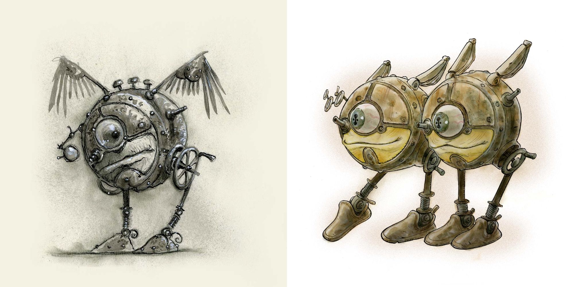 1994 and 2023 versions of modrons for DnD Planescape