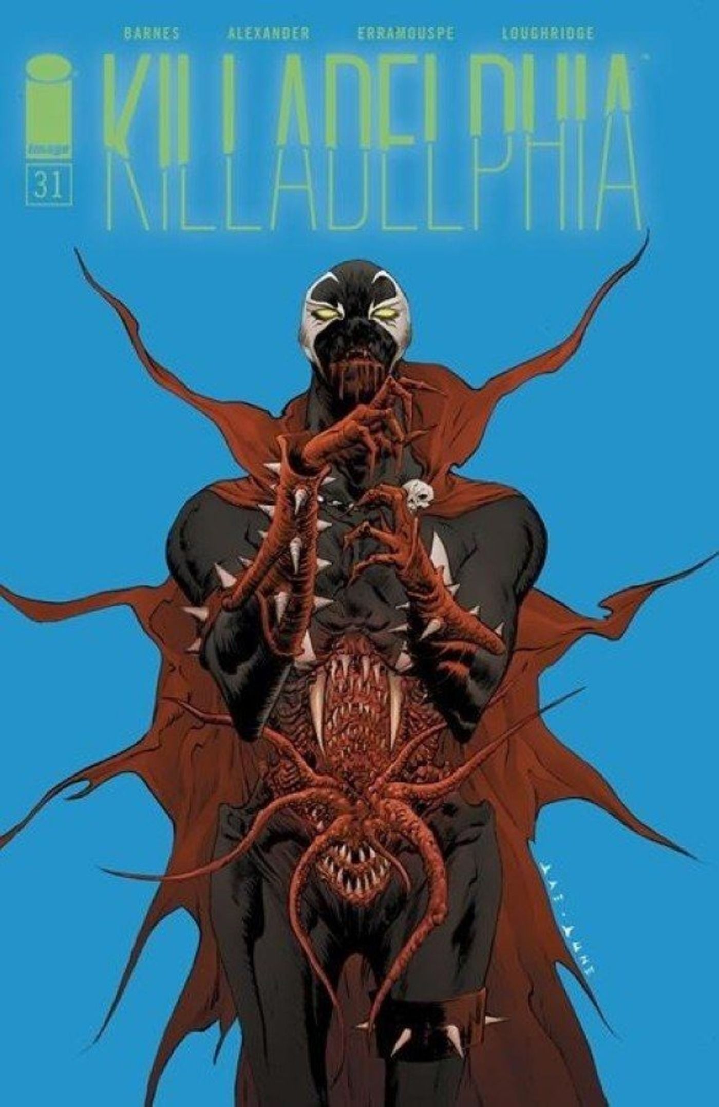 Killadelphia #1 variant cover featuring horrifying Spawn imagery