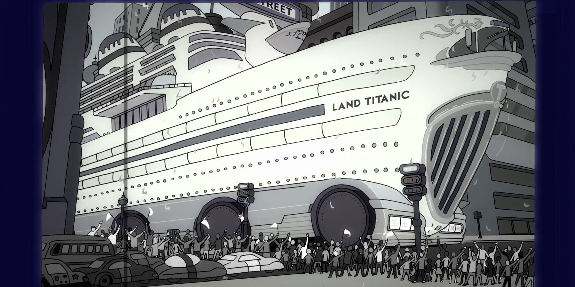 The Land Titanic in Futurama