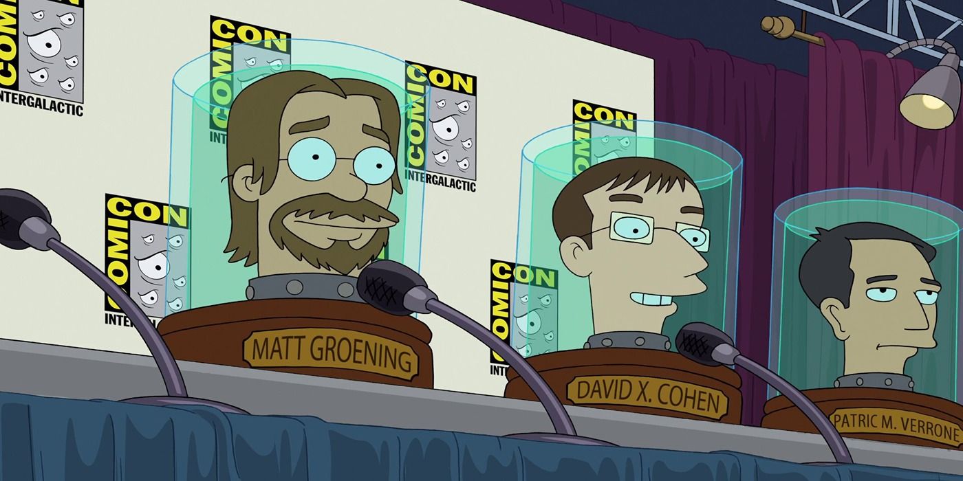 Matt Groening, David X. Cohen, Patric M. Verrone at Comic Con in Futurama