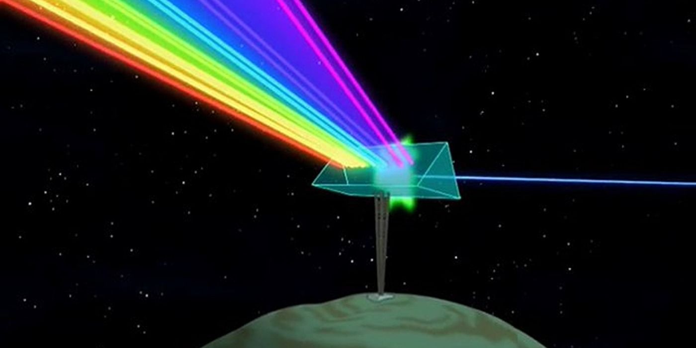 Light prism rail road in Futurama