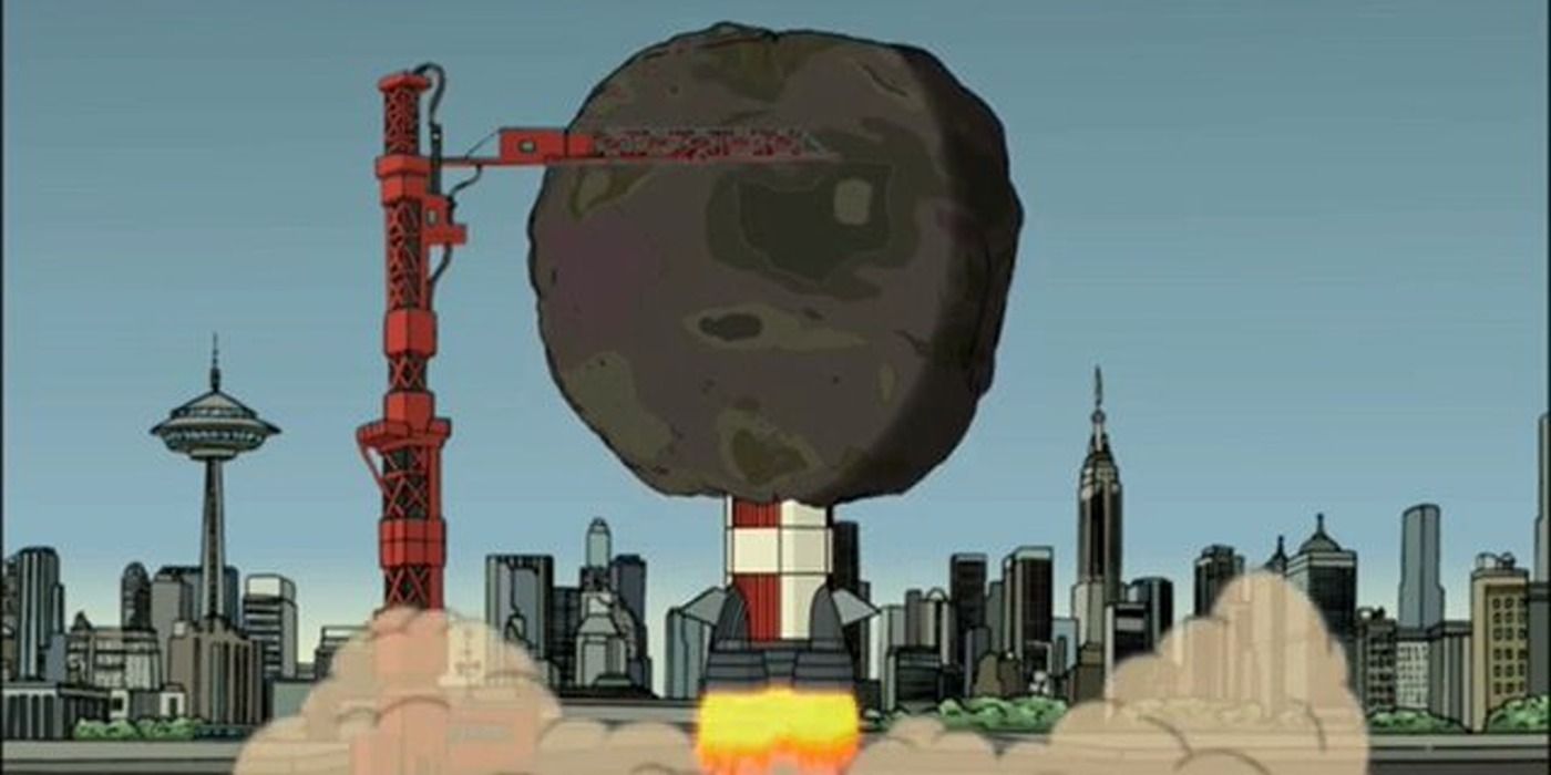 New York, Earth blasts garbage into space in Futurama
