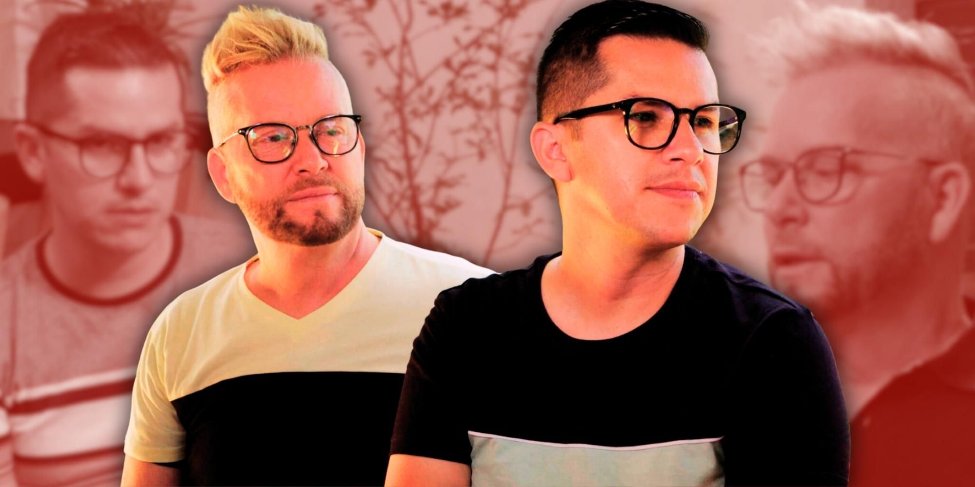 Montage of 90 Day Fiancé's Kenny Niedermeier & Armando Rubio looking dissapointed