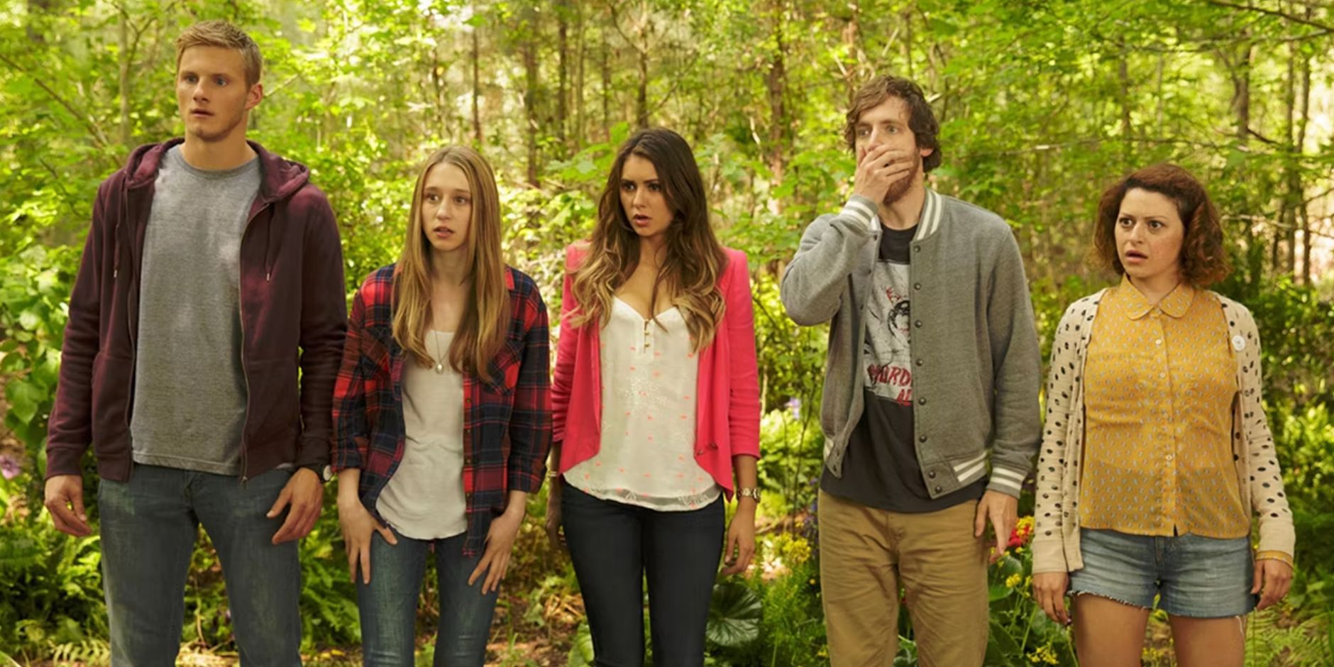 A group of five teens are shocked in the woods in The Final Girls
