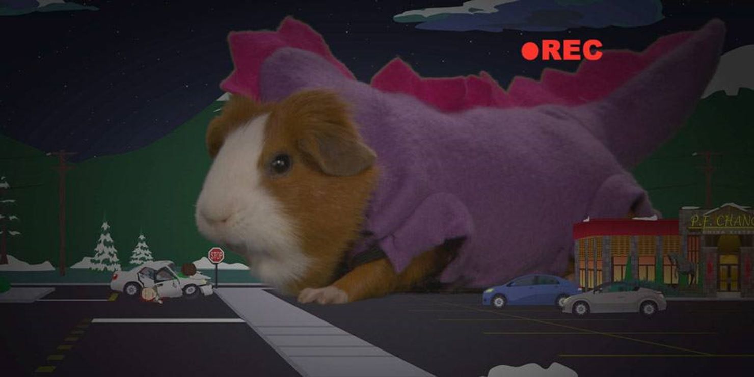 A guinea pig in a costume in South Park