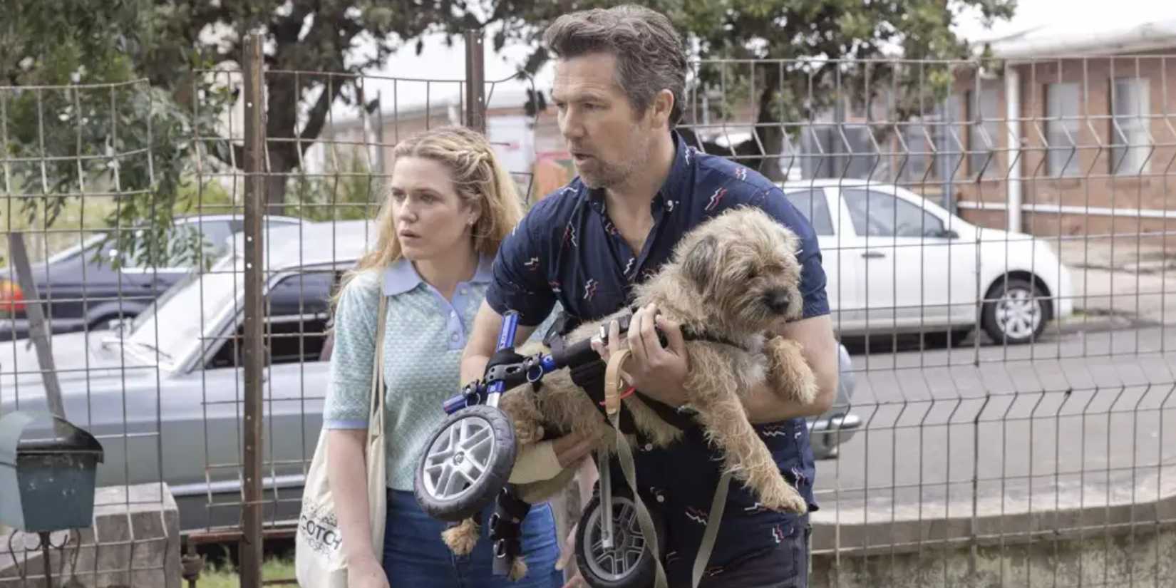 Ashley and Gordon with an Injured Dog in Colin From Accounts