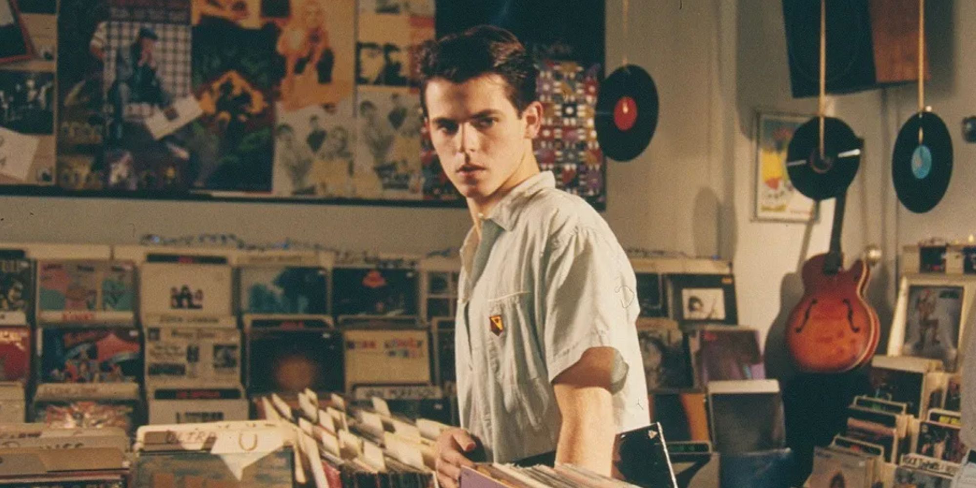 A teenage boy in a record store in the 1998 movie Edge of Seventeen