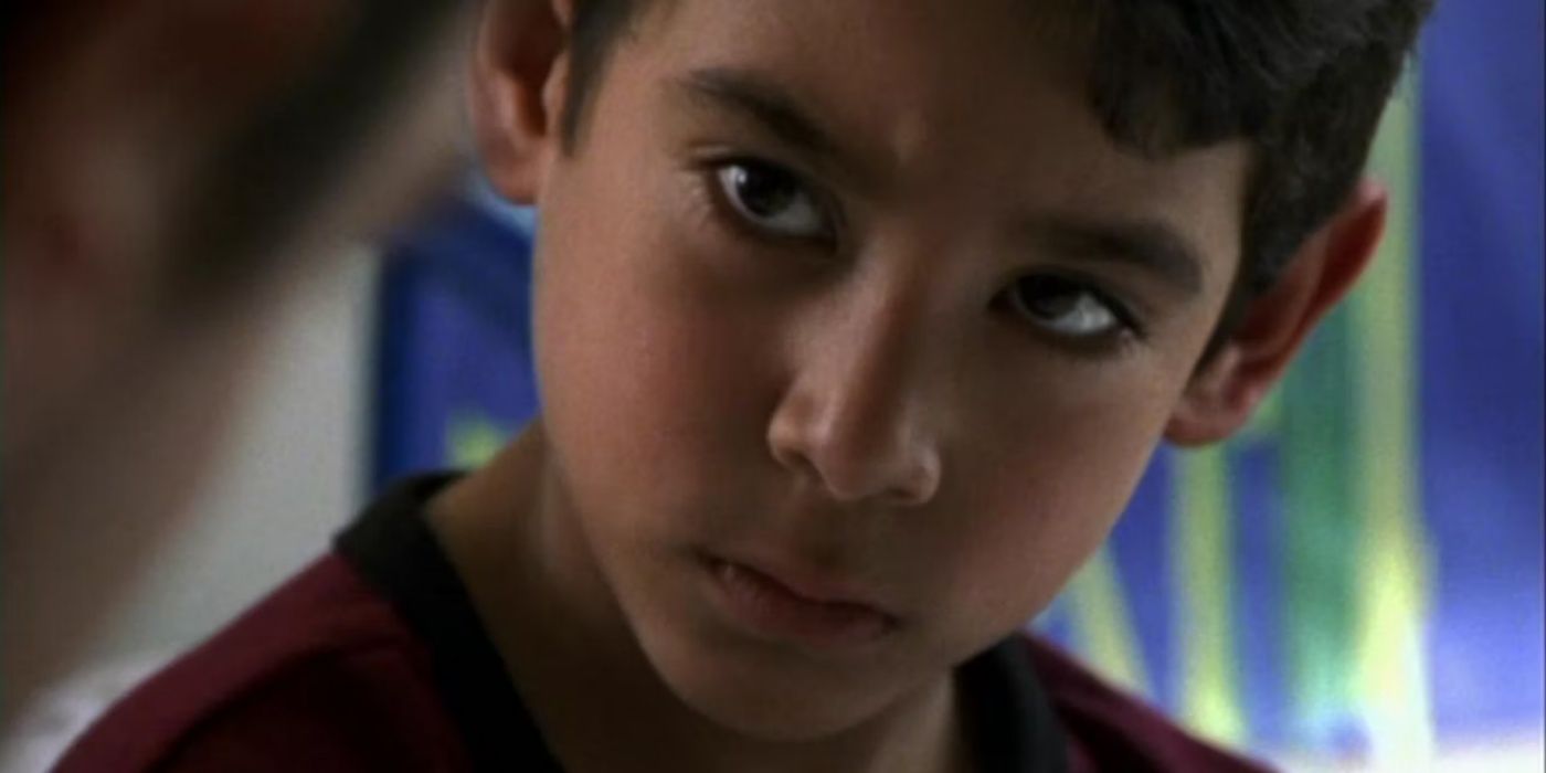 A young boy looking sad in Law & Order: SVU Baby Killer.