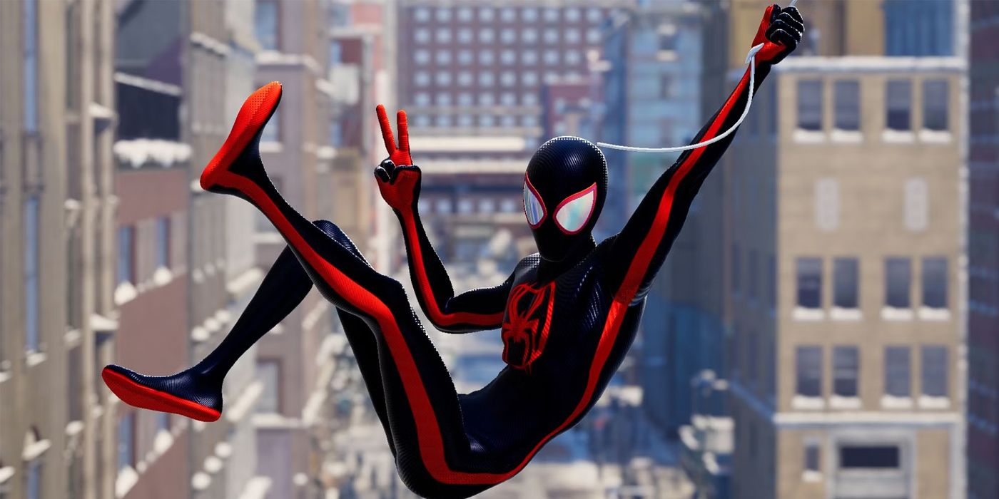 Miles' Across the Spider-Verse suit in the Marvel's Spider-Man games