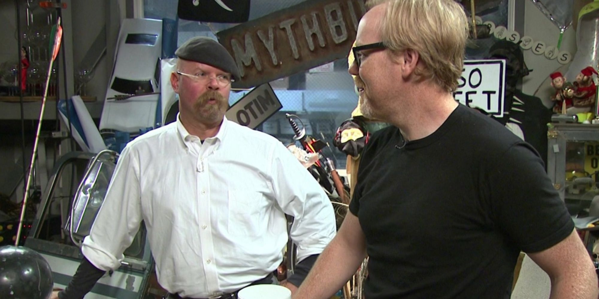 Adam and Jamie on Mythbusters Demolition Derby episode.