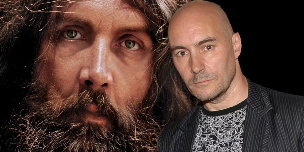 Featured Image: close of up Alan Moore (left); Grant Morrison (right)
