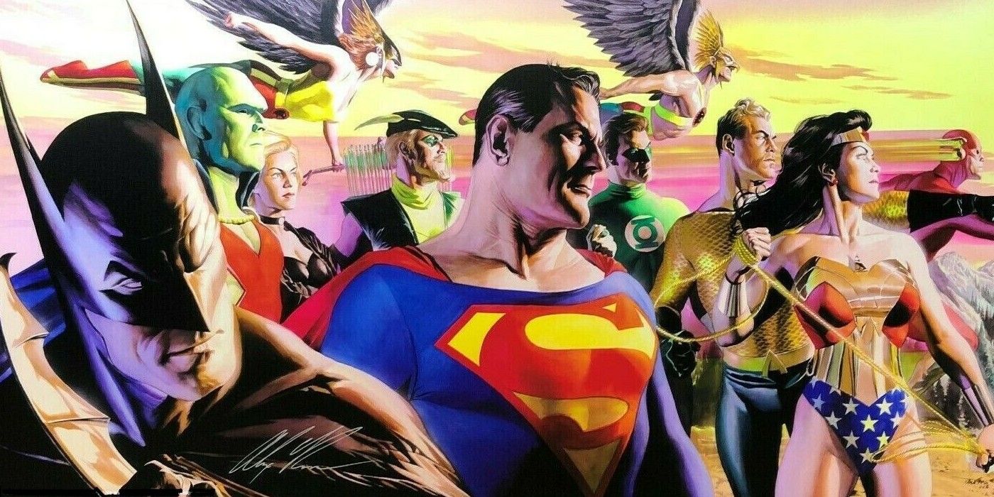 DC's Justice League including Batman, Superman, and Wonder Woman by artist Alex Ross