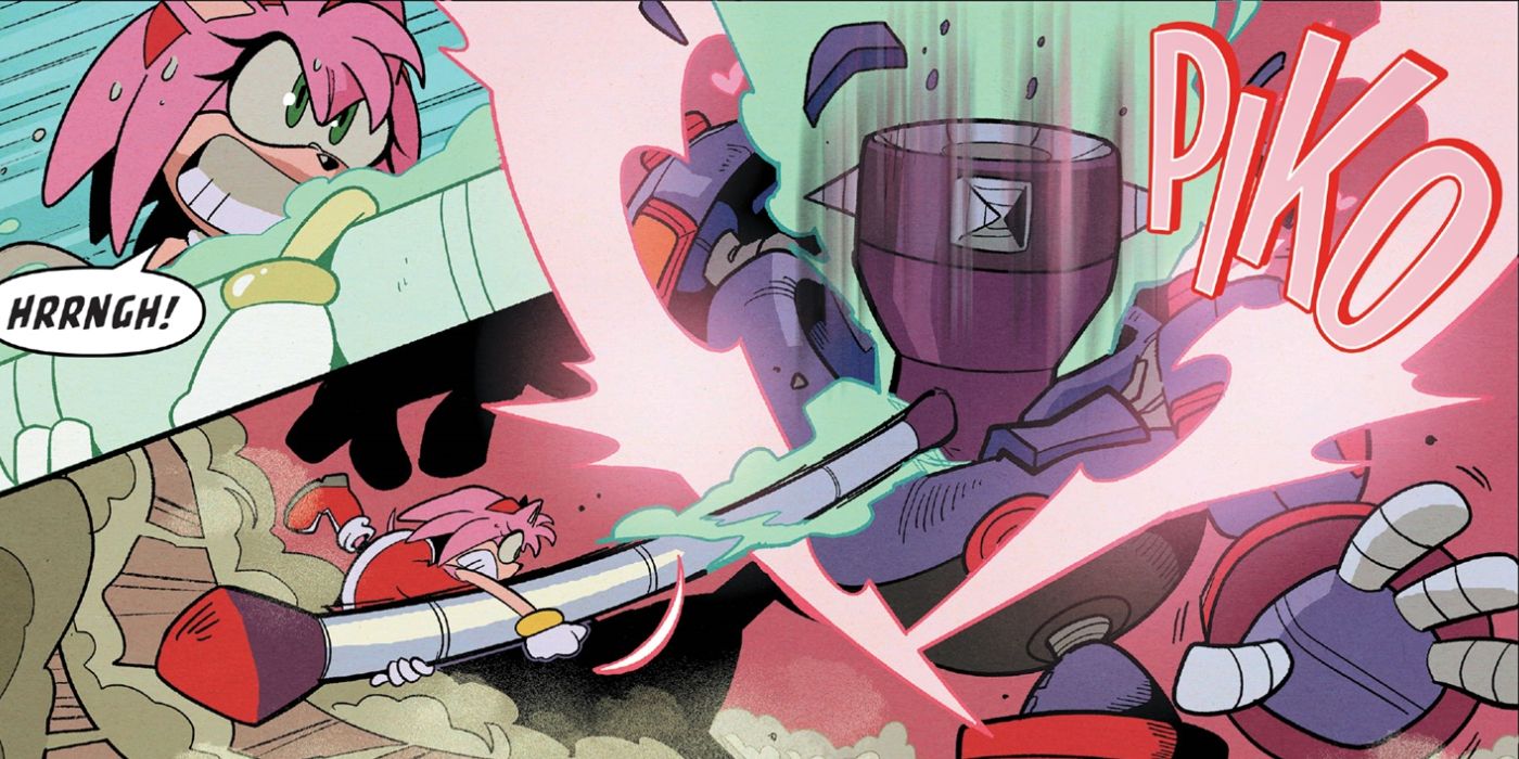 Amy Rose uses Badnik Hammer with Silver